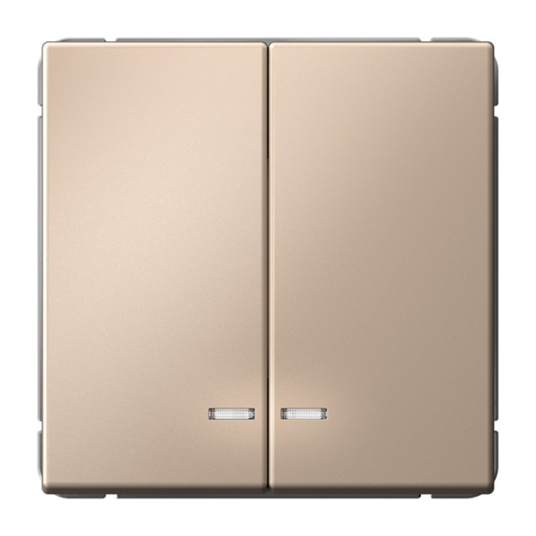 Двухклавишный выключатель с подсветкой SE ArtGallery 10А песочный