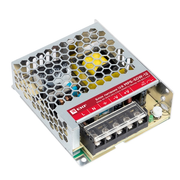 Блок питания EKF PROxima MPS-50W-12 50Вт вход 85-264В АС стабилизированный выход 12В DC