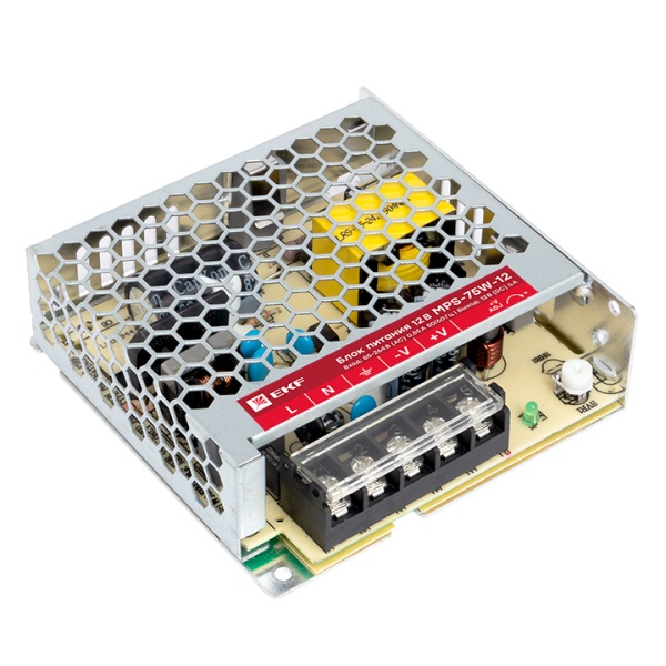 Блок питания EKF PROxima MPS-75W-12 75Вт вход 85-264В АС стабилизированный выход 12В DC