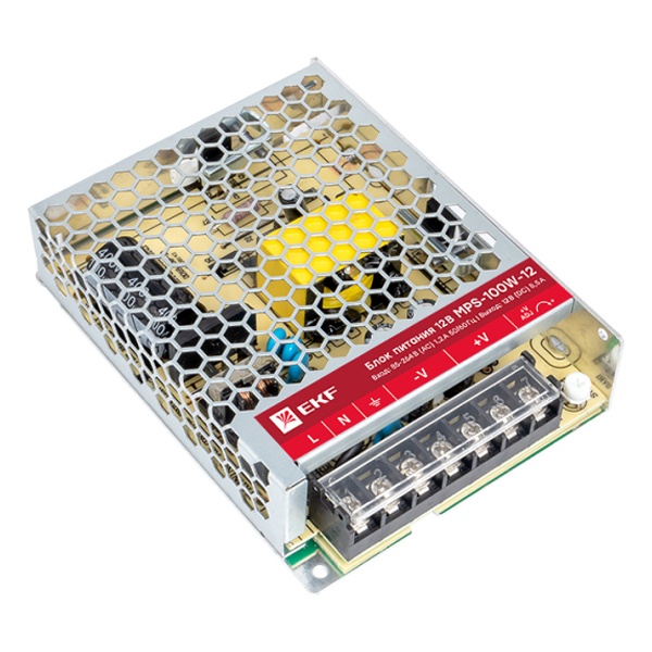 Блок питания EKF PROxima MPS-100W-12 100Вт вход 85-264В АС стабилизированный выход 12В DC