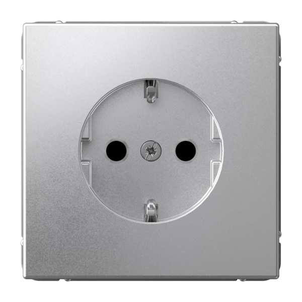 Розетка SE ArtGallery 2P+E 16А со шторками алюминий