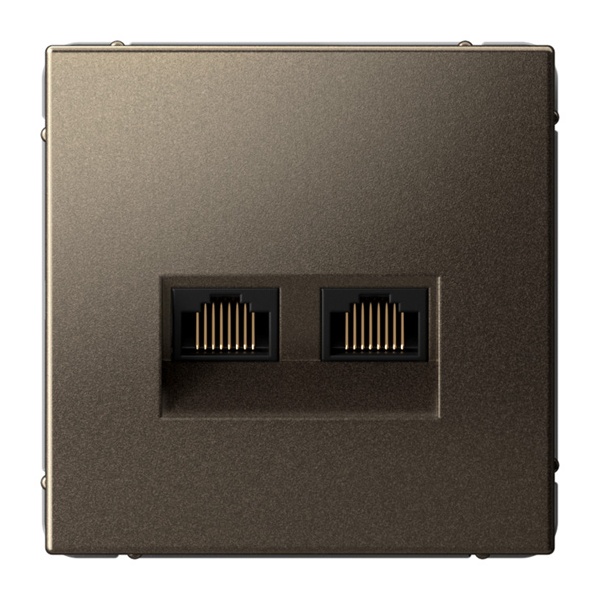 Розетка двойная компьютерная RJ45+RJ45 SE ArtGallery категория 6А мокко