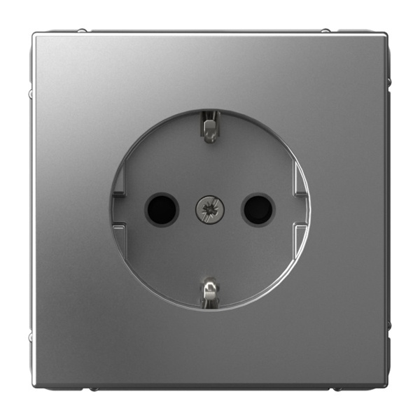 Розетка SE ArtGallery 2P+E 16А со шторками сталь