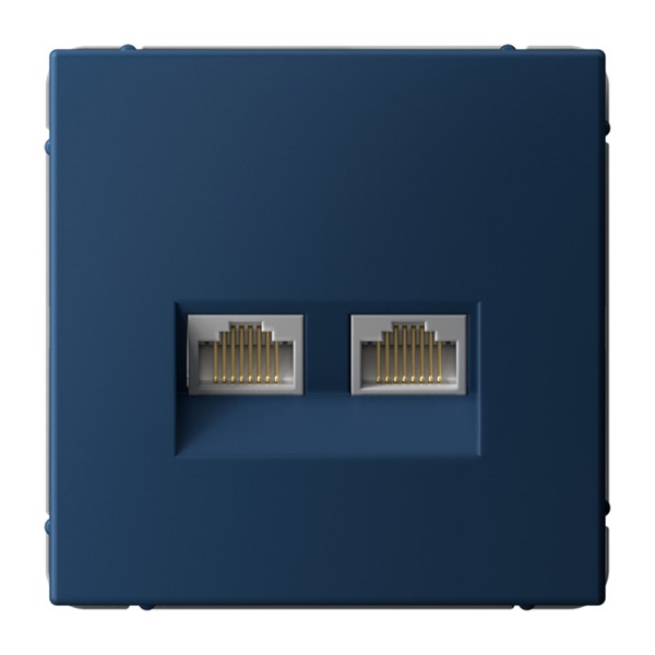 Розетка двойная компьютерная RJ45+RJ45 SE ArtGallery категория 6А аквамарин