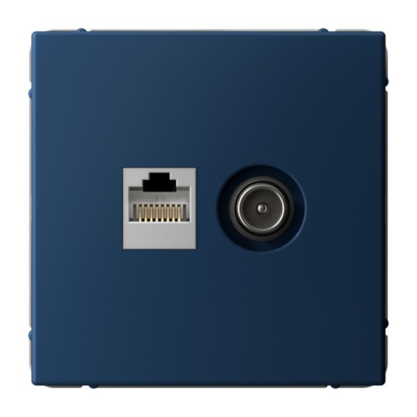 Розетка двойная TV+RJ45 SE ArtGallery категория 5Е аквамарин