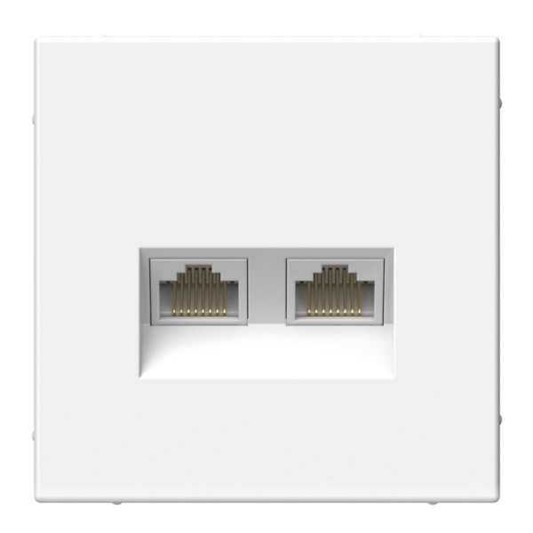 Розетка двойная компьютерная RJ45+RJ45 SE ArtGallery категория 6А белая