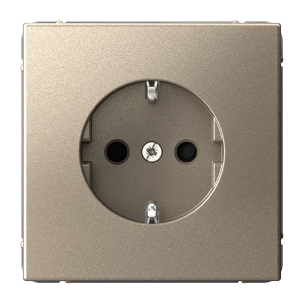 Розетка SE ArtGallery 2P+E 16А со шторками шампань