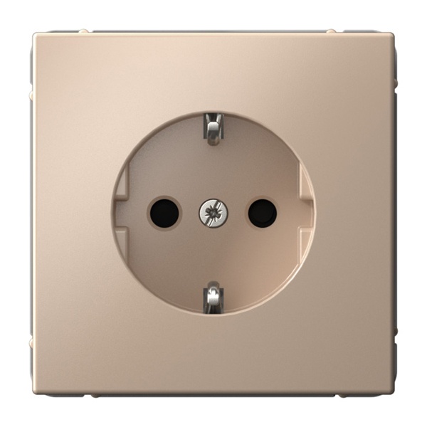 Розетка SE ArtGallery 2P+E 16А со шторками песочный