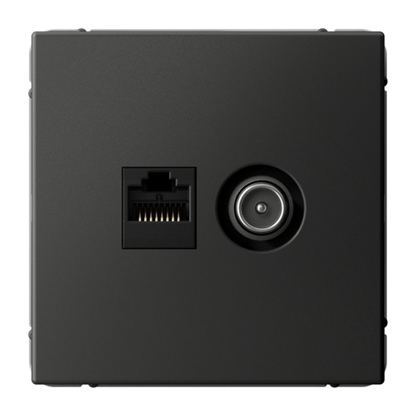 Розетка двойная TV+RJ45 SE ArtGallery категория 5Е базальт