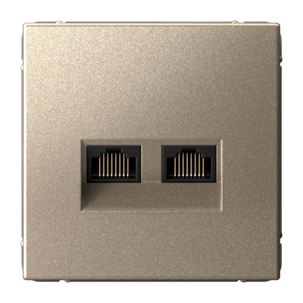 Розетка двойная компьютерная RJ45+RJ45 SE ArtGallery категория 6А шампань