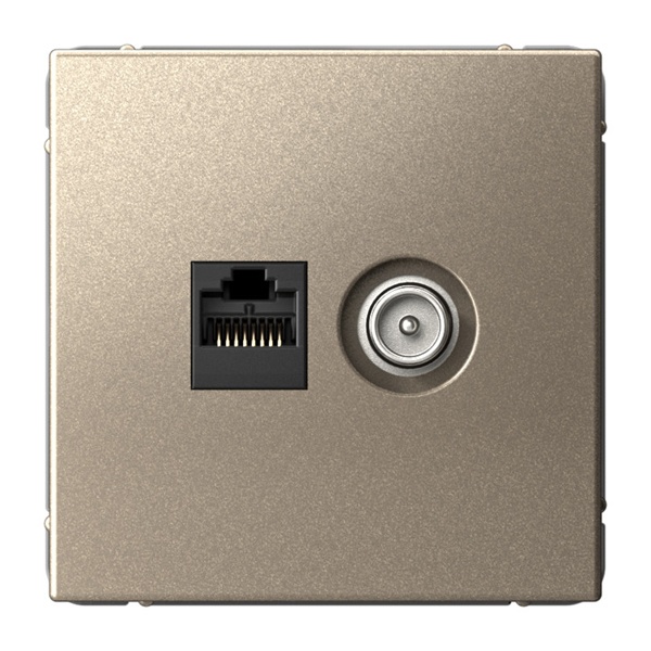 Розетка двойная TV+RJ45 SE ArtGallery категория 5Е шампань