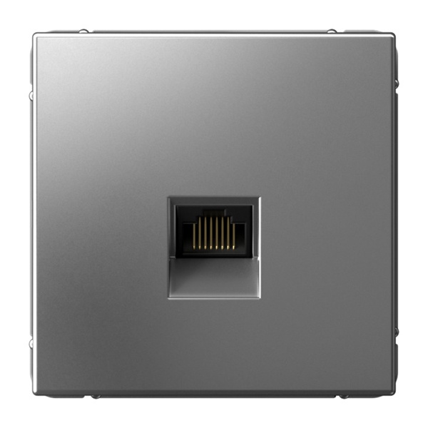 Розетка одинарная компьютерная RJ45 SE ArtGallery категория 6А сталь