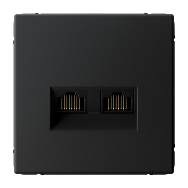 Розетка двойная компьютерная RJ45+RJ45 SE ArtGallery категория 6А карбон