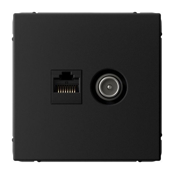 Розетка двойная TV+RJ45 SE ArtGallery категория 5Е карбон