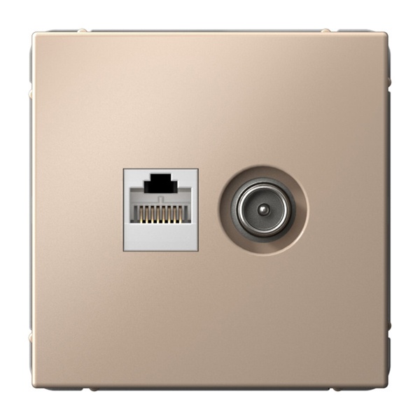 Розетка двойная TV+RJ45 SE ArtGallery категория 5Е песочный