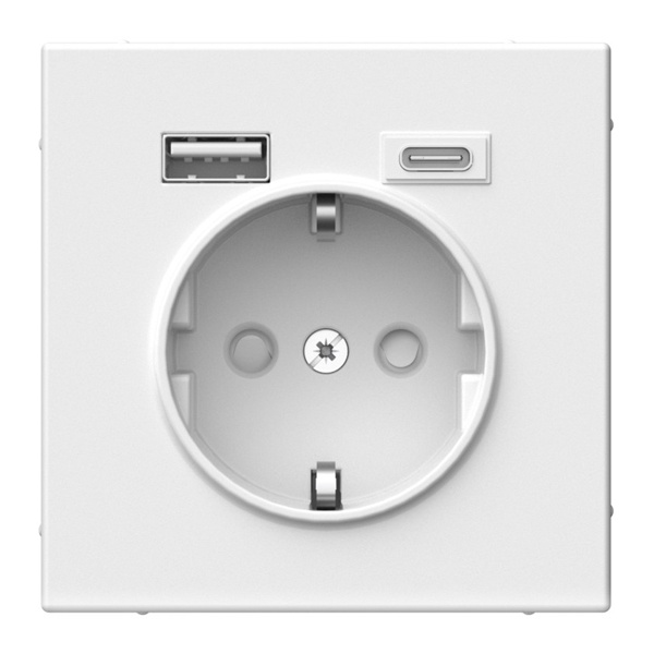 Зарядка USB с розеткой 2P+E SE ArtGallery тип-А и тип-C 5В/2,4А/3,0А, 2х5В/1,5 белая