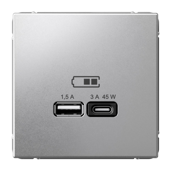 Зарядка USB SE ArtGallery тип-А и тип-C 45Вт QC PD алюминий