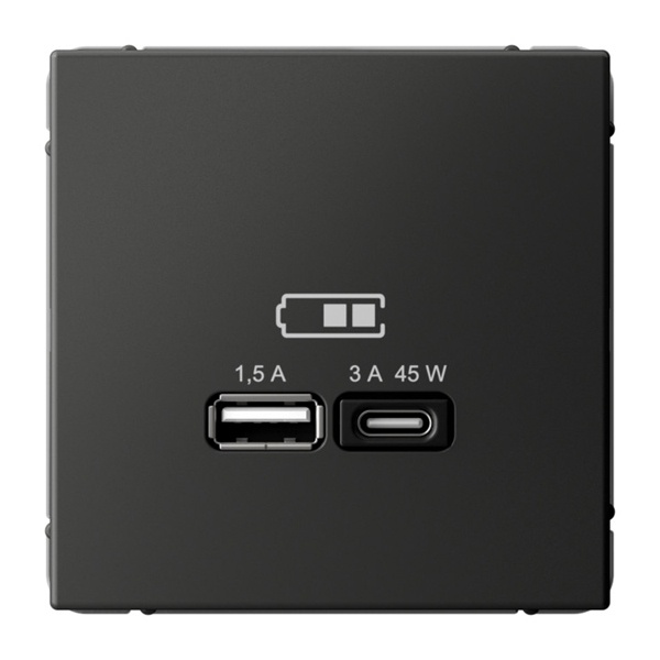 Зарядка USB SE ArtGallery тип-А и тип-C 45Вт QC PD базальт