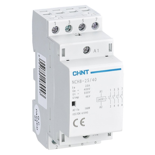 Контактор модульный Chint NCH8-25/40 25A 4НО AC24В 50Гц (R)