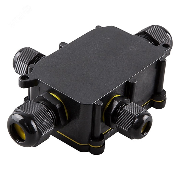 Коробка распаячная Stekker LD524 140х100х36 водонепроницаемая 4 выхода 450В черная IP68