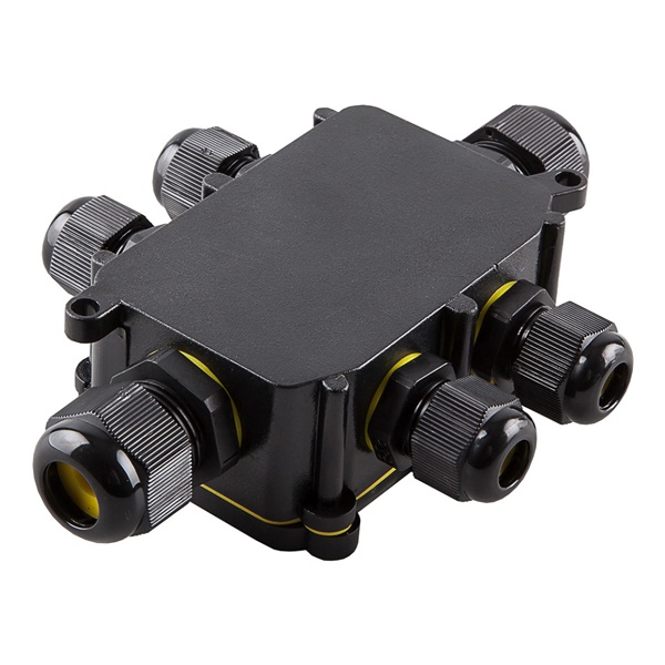 Коробка распаячная Stekker LD526 140х100х36 водонепроницаемая 6 выходов 450В черная IP68