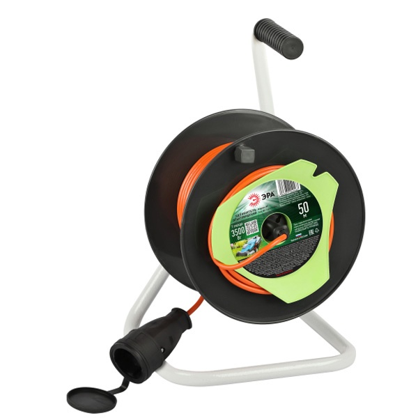 Удлинитель силовой ЭРА RP-1-2x1.5-50 1 розетка без заземления пластиковая катушка 50м ПВС 2x1 мм2