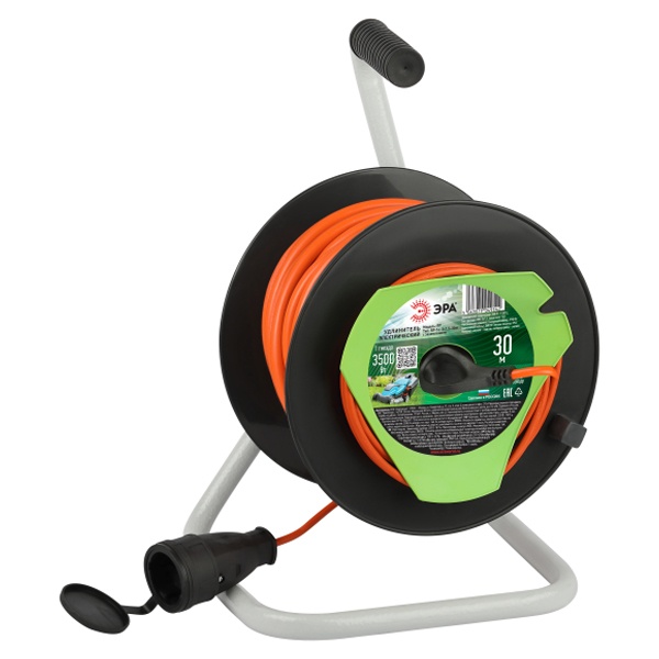 Удлинитель силовой ЭРА RP-1e-3x1.5-30m 1 розетка заземление пластиковая катушка 30м ПВС 3x1,5 мм2