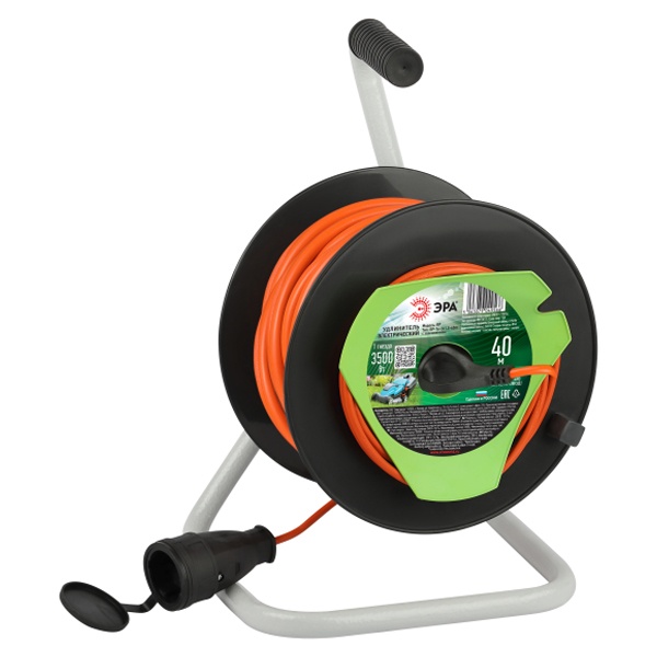 Удлинитель силовой ЭРА RP-1e-3x1.5-50m 1 розетка заземление пластиковая катушка 50м ПВС 3x1,5 мм2