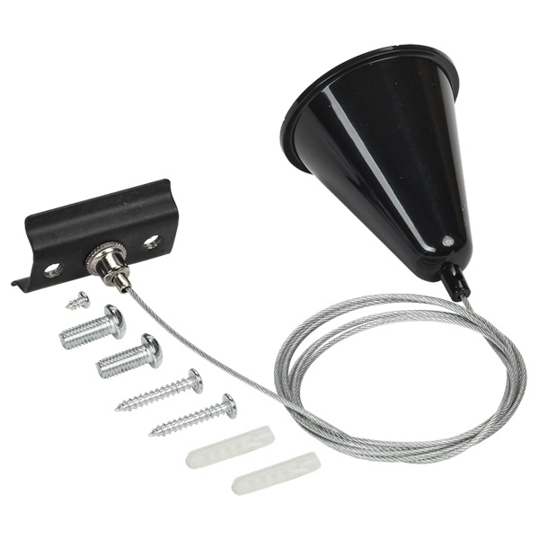 Комплект подвеса ИЭК Lighting для шинопровода с тросом 1,5 м черный