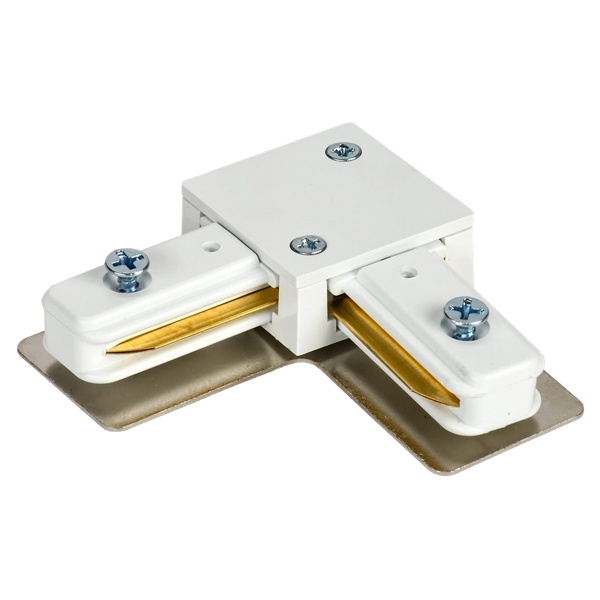 Соединитель L-образный ИЭК Lighting внутренний для однофазного шинопровода белый