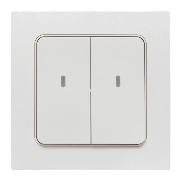 Умный беспроводной двухклавишный выключатель EKF Стокгольм белый Zigbee Сonnect