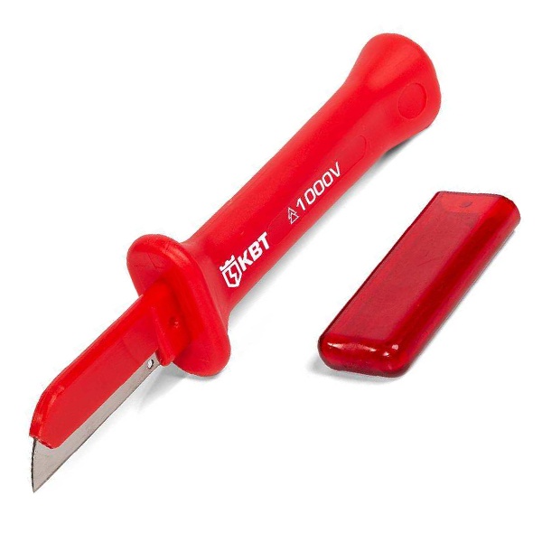 Нож диэлектрический КВТ НМИ-15 ПРАКТИК монтерский с прямым лезвием для работ до 1000В