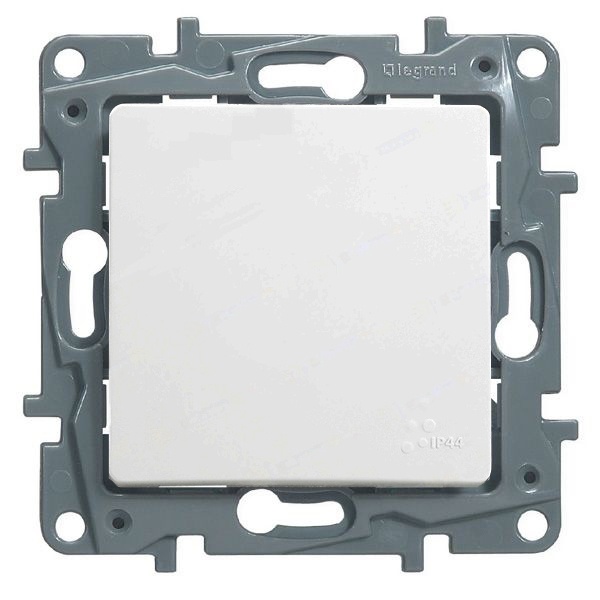 Переключатель одноклавишный IP44 Legrand Etika безвинтовые зажимы белый