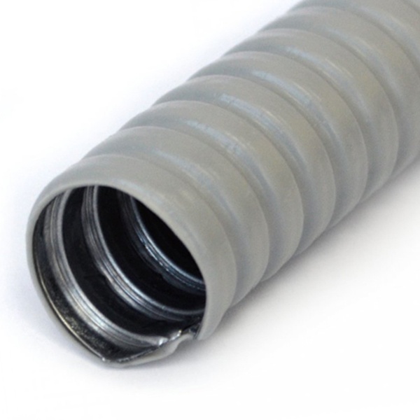 Металлорукав Промрукав РЗ-ЦП-НГ-22 22 мм в ПВХ изоляции серый [бухта 50м]