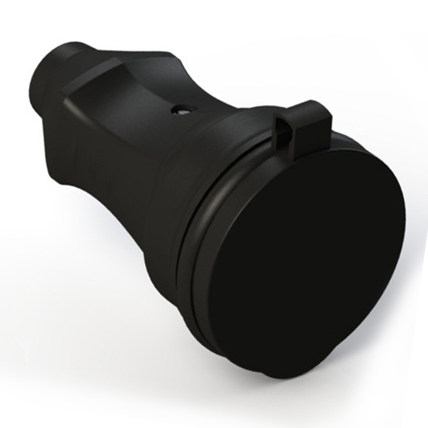 Розетка SE MultiSet 2К+З кабельная каучуковая 16А/250В IP44 черная