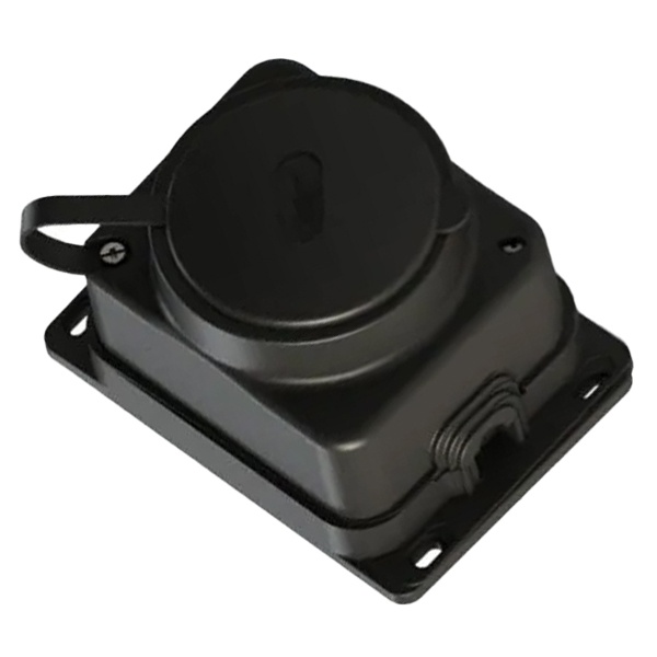 Розетка открытой установки SE MultiSet 2К+З 16А каучуковая IP44 черная