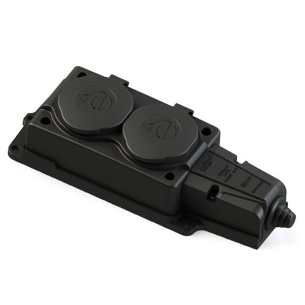 Колодка SE MultiSet 2x2К+З 16А каучуковая IP44 черная