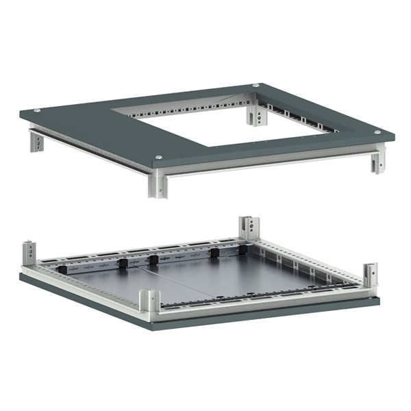 Комплект, крыша с фланцем и основание для IT корпусов DKC CQE 600x1000 RAL7011 серый