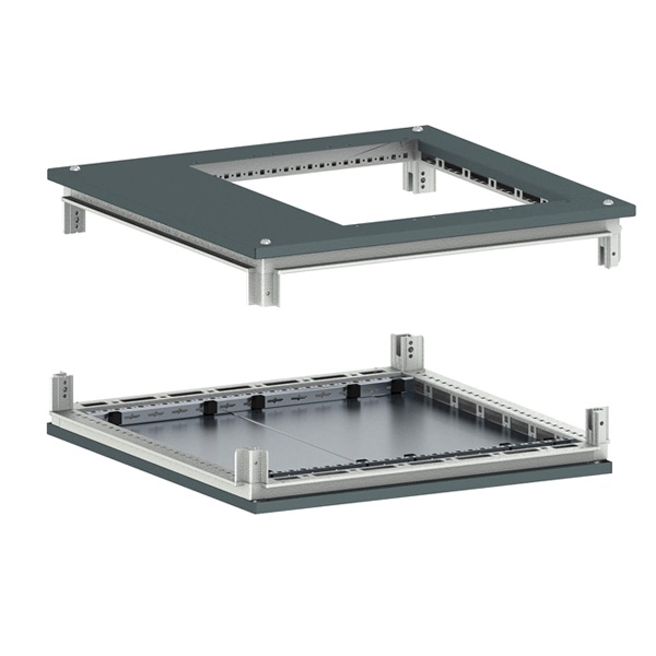 Комплект, крыша с фланцем и основание для IT корпусов DKC CQE 800x1000 RAL7011 серый