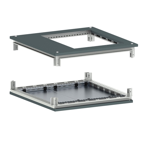 Комплект, крыша с фланцем и основание для IT корпусов DKC CQE 800x800 RAL7011 серый