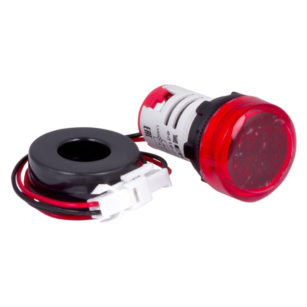 Индикатор значения тока и напряжения EKF PROxima ED16-22AVD 100А 70-500В АС IP54 красный