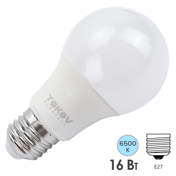 Лампа светодиодная Tokov Electric A60 16W 6500K 220V E27 (TKL) дневной свет