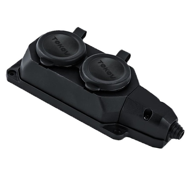 Колодка для удлинителя с заглушкой Tokov Electric 2x2Р+РЕ 16А 250В каучук IP44 черная