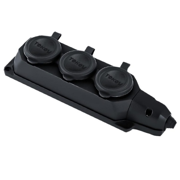 Колодка для удлинителя с заглушкой Tokov Electric 3x2Р+РЕ 16А 250В каучук IP44 черная