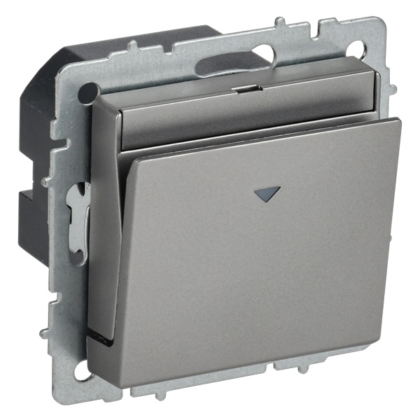 Выключатель карточный ИЭК BRITE 30А сталь (ВС10-1-8-БрС)