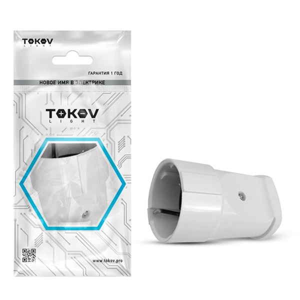 Розетка переносная с заземлением Tokov Electric TKL-STZ-C01 10А 250В белый