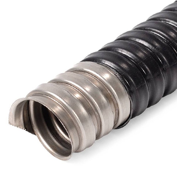 Металлорукав Fortisflex МРПИнг 10 мм INOX 10 из нержавеющей стали в ПВХ-изоляции