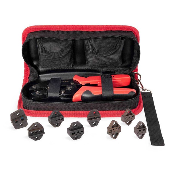 Набор в сумке КВТ СТС+8 Профи Пресс-клещи (кримпер) с восемью матрицами для опрессовки 0.08-16мм2