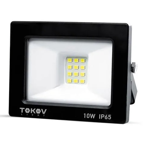 Прожектор светодиодный Tokov Electric 10W 6500K 600Lm IP65 черный (TKL)