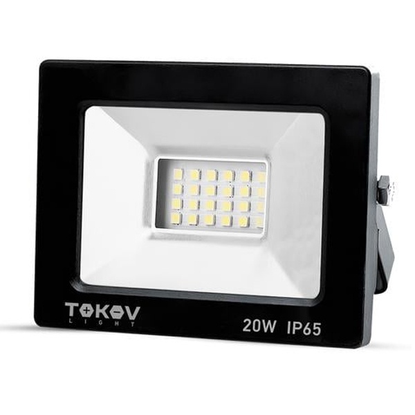 Прожектор светодиодный Tokov Electric 20W 6500K 1300Lm IP65 черный (TKL)